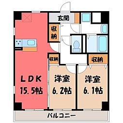 ベラルーチェA 2LDKの間取図画像