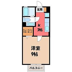 ソレアードA 1Kの間取図画像