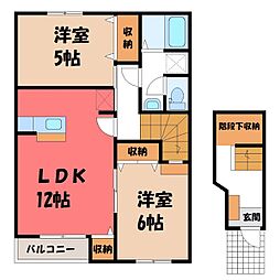 パルテールB 2LDKの間取図画像