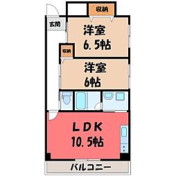 LOTUSMARSH元今泉 2LDKの間取図画像