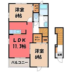 K.U.5 2LDKの間取図画像