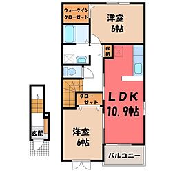 ル・ジャルダン・アムール2 2LDKの間取図画像
