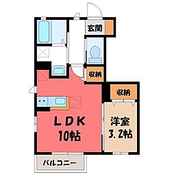 ハイツブルーメ 1SKの間取図画像