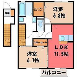 グレイスコート雅A 2LDKの間取図画像