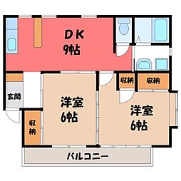 コーポインティアマウンテン2 2DKの間取図画像