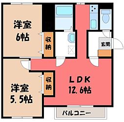 すずらんレジデンス6 2LDKの間取図画像
