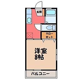 クレセントTK 1Kの間取図画像
