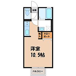 イノセントワールド壱番館 ワンルームの間取図画像