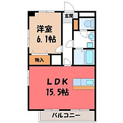 ベリエ京町 1LDKの間取図画像