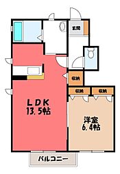 ミルフィーユD 1LDKの間取図画像