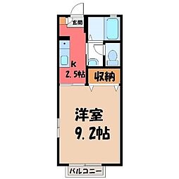 エスポワールA 1Kの間取図画像