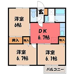 ヴィクトワールハイムB 3DKの間取図画像