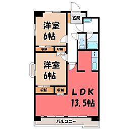 ネオニシキ 2LDKの間取図画像