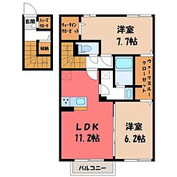 ラポール2 2LDKの間取図画像