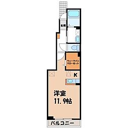 トゥールビヨンB ワンルームの間取図画像