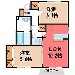 グラン・ヴィラージュEast 2LDKの間取図画像