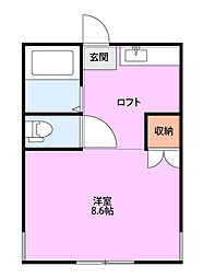 アントワープ坂井 ワンルームの間取図画像