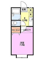 プレジオ新潟坂井 1Kの間取図画像