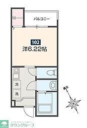 ボヌール指扇 1階1Kの間取り