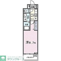メルヴェーユ七里 2階1Kの間取り