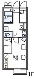 レオパレスフローラ 1階1Kの間取り