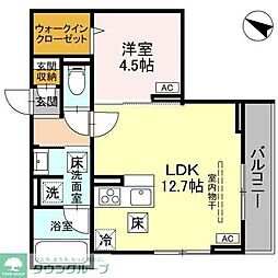 リーセント ビオラ 1階1LDKの間取り