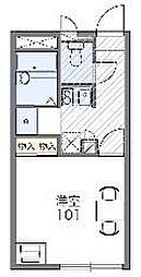 レオパレスルミエール 1階1Kの間取り
