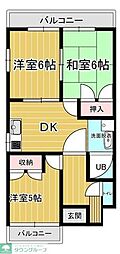 第2双葉マンション 3階3DKの間取り