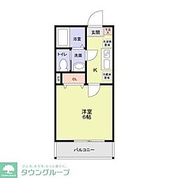 レイズ日進 1階1Kの間取り