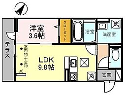 東武野田線 岩槻駅 徒歩7分の賃貸アパート 3階1LDKの間取り