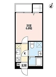 フィネスト 2階1Kの間取り