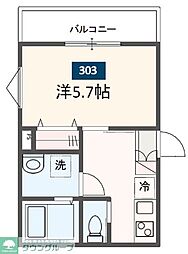 MELDIA東大宮IV 3階1Kの間取り