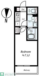 東武越生線 坂戸駅 徒歩12分の賃貸アパート 3階1Kの間取り