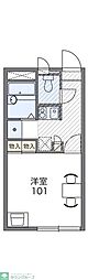 レオパレスリール 1Kの間取図画像