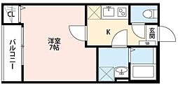 ロイヤルレジデンス 1Kの間取図画像