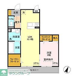 ラルーシェ 1LDKの間取図画像