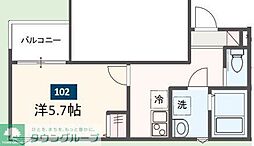 MELDIA東大宮4 1Kの間取図画像