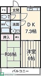 テラス大宮 2DKの間取図画像
