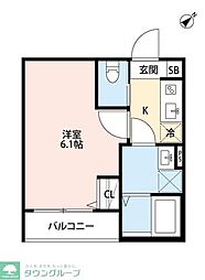 robothome愛宕町B 1Kの間取図画像