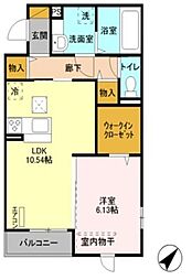 ベルクレスト 1LDKの間取図画像