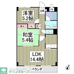 オーチャード 2DKの間取図画像