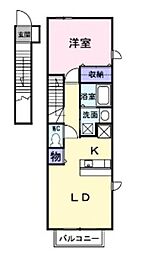 ローズヴィラ 1LDKの間取図画像