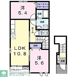 ピオニーサワグチ 2LDKの間取図画像