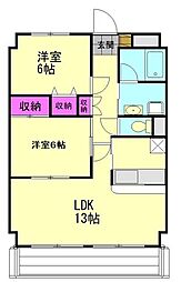 ロンドモンターニュ 2LDKの間取図画像