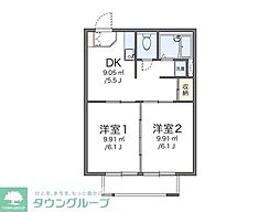 レオパレスKOYAMA 2DKの間取図画像