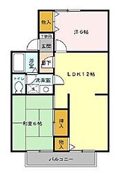 ラフランセ壱番館 2LDKの間取図画像