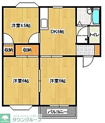 ハイホームS-B 3DKの間取図画像