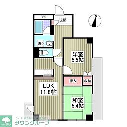 オーチャード 2DKの間取図画像