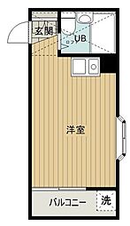 サンライズ2 ワンルームの間取図画像