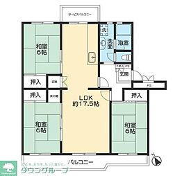 吹上団地8-13 3LDKの間取図画像